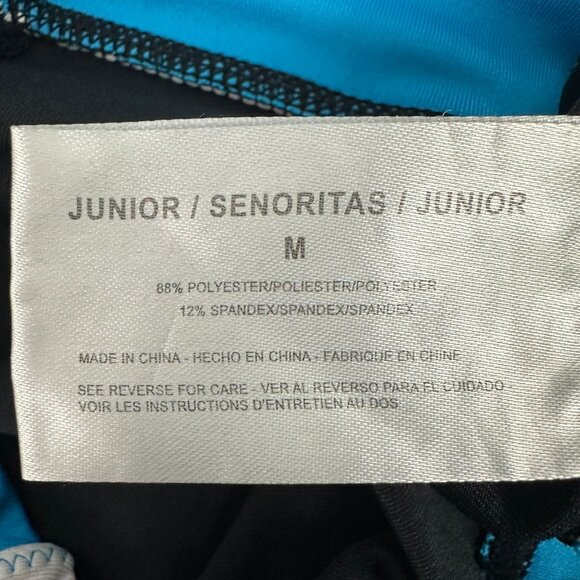 High Energie Junior Leggings Size M Black Multicolor Waistband - Picture 4 of 6